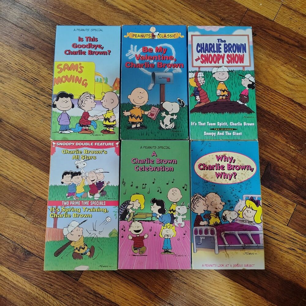 Vintage Rare Lot of 6, Charlie Brown - Charles M. Schultz - 1965-81-83-92 Vhs